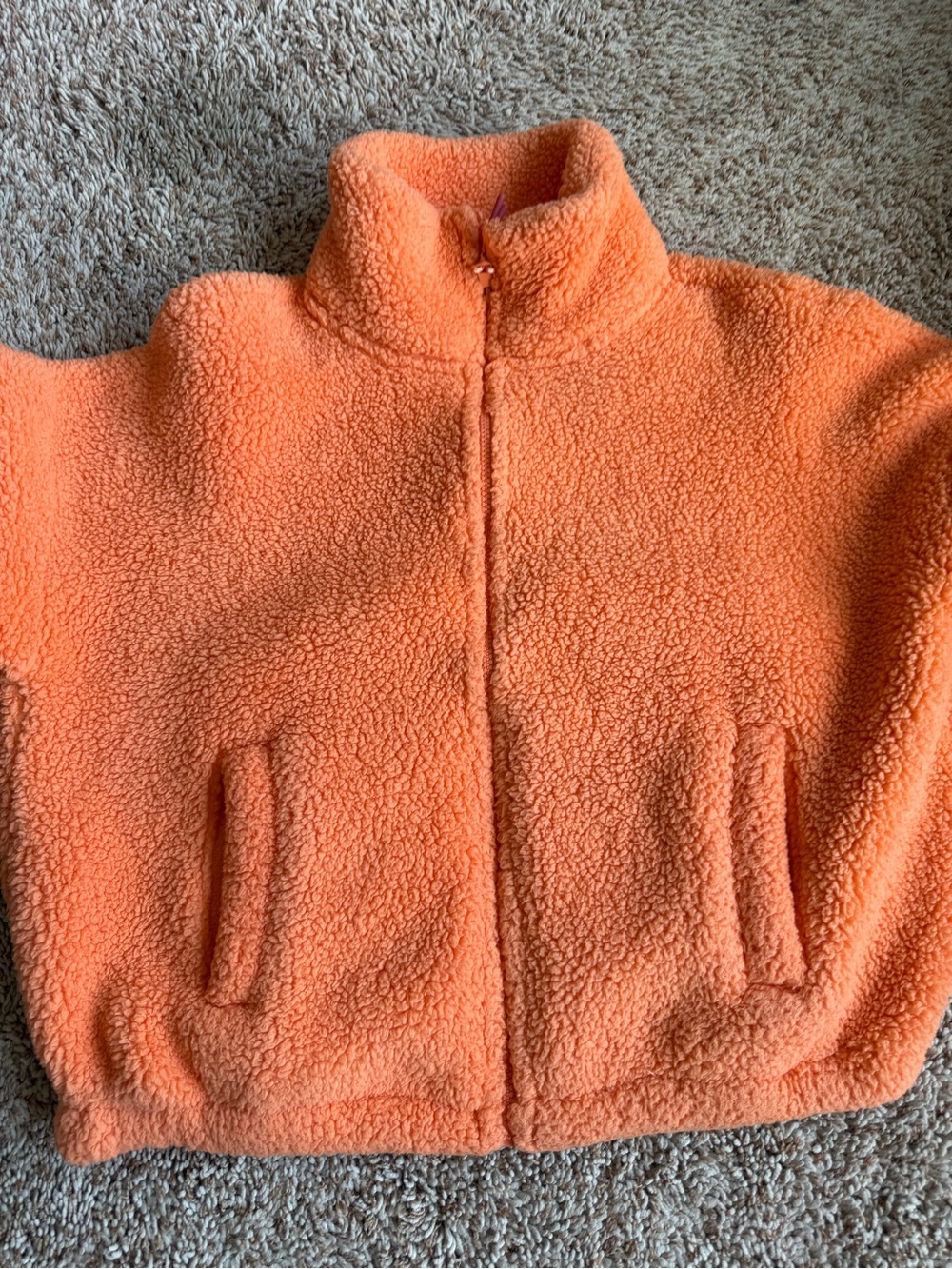 American Eagle Outfitters Orange Sherpa Puffer Jacket